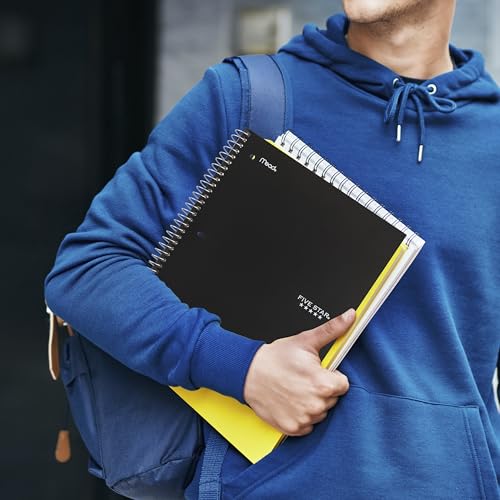 Cahier à spirales Five Star 3 sujets à lignes larges noir de 150 feuilles