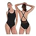 Speedo Damen Eco Endurance+ Power Cross Back Badeanzug | Athletische Passform | Klassisches Design | Recyclingmaterial | Chlorbest&auml;ndig | Besonders flexibel Schwimmbekleidung, Schwarz, 32