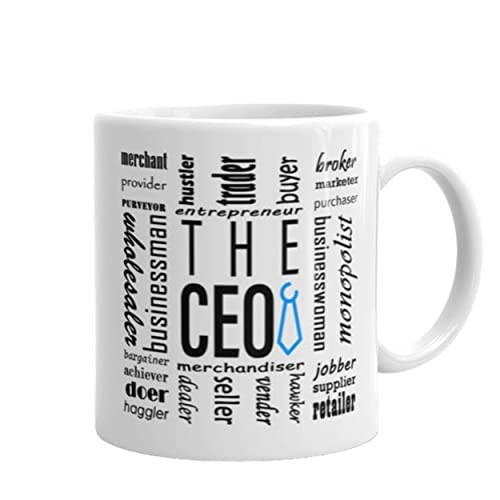Taza de Café Estilizada THE CEO de Vidrio 11 oz Blanco miniatura 1