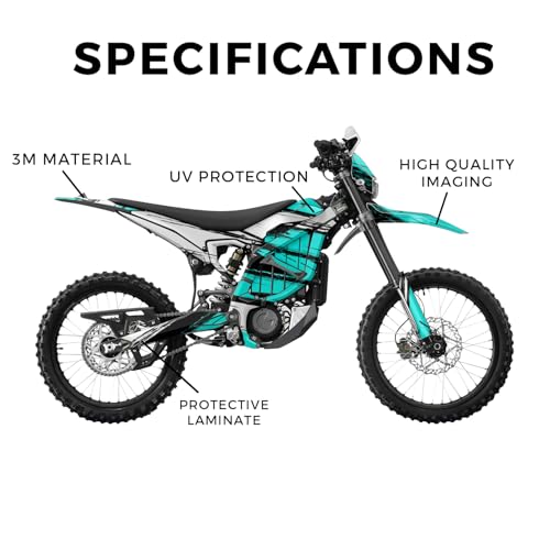Image of Surron Ultra Bee Graphics Kit Wrap - Grunge Stripe Cyan - Sur-Ron Skin - Premium 3M Vinyl Protective Wrap Decal Cover - Easy to Apply | Crafted in The USA by MightySkins