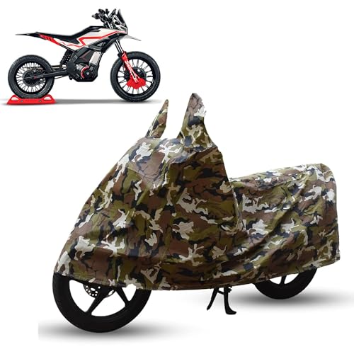 Image of Sulfar Bike Cover for Ultraviolette Shockwave (EV) (Electric Motorcycle) | Waterproof, Dustproof & UV Protected | All Weather Two Wheeler Cover (Army Green) New 2026 Variants
