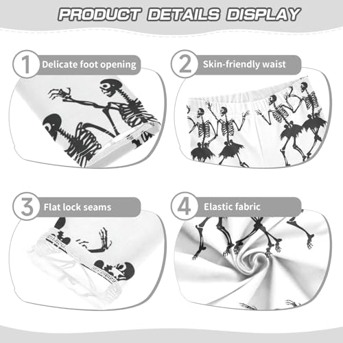 ZZKKO Girls Leggings Ballet of Skeletons Toddler Girls Clothes Leggings for Girls Toddler Girls Leggings 3-4T3