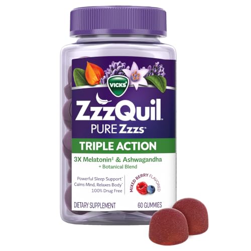 ZzzQuil PURE Zzzs Triple Action, Melatonin Gummies, Melatonin...