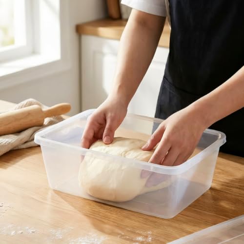 Boîte de rangement plastique transparent 16L avec couvercle clipsable pour tri maison