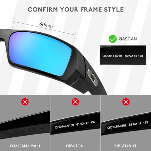 Image of 4 Pairs Polarized Replacement Lenses for Oakley Gascan OO9014 Sunglasses, Anti-Scratch and Impact Resistant