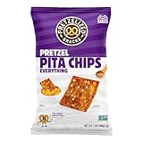 PRETZELIZED Snacks Pretzel Pita Chips, Everything Flavored, 7oz Bag (Pack of 12)