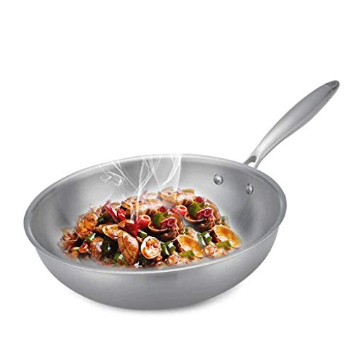 Wok antiadherente 5 Qt con tapa, fondo plano compatible inducción miniatura 2