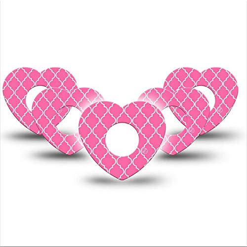 ExpressionMed Patchs adhésifs en forme de cur pour Freestyle Libre Rose
