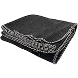EKTOS 100% Virgin Wool Blanket, 90' x 108', Warm, Thick Fabric, XL, Winter Essentials (Charcoal, King Size)