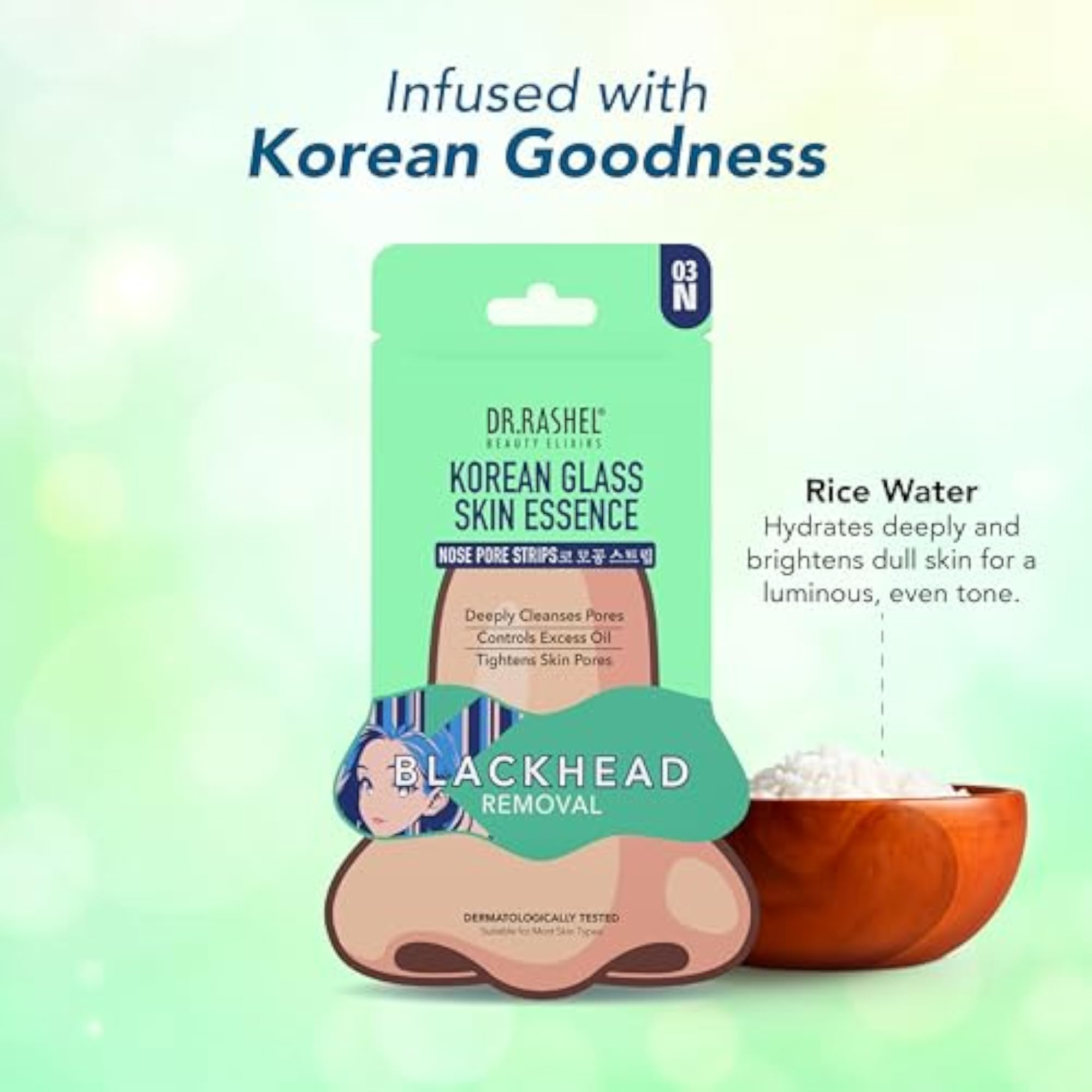 K DERMA Korean Nose Pore Strips with Ceramides, Pack of 3