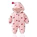 Bébé Filles Combinaison de Neige Barboteuse à Capuche Fraise Hiver Manche Longue Grenouillères Coton Manteau Vêtement Cadeau 0-3 mois