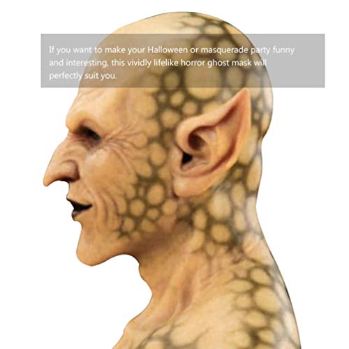 Máscara de Halloween Amosfun para cabeça assombrada, máscara de brincadeira para festa de careca, as