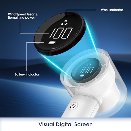 Image of 【15000RPM】Portable Handheld Turbo Fan, 1-100 Speed,Ultra High-speed,Personal Hand Held Travel Fans,5000mAh Battery Rechargeable Mini Fans,Digital Display,Small Pocket Fan for Summer Essential Gift