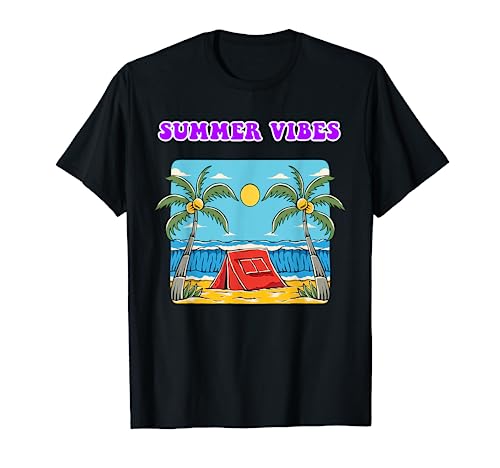 Summer Vibes Aloha Hawaii Retro Vintage Maui Ohana Surf Camiseta