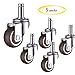 Produktbild Andre Hasay 5 x Gewinde Stiel drehbar Universal rotierende Gummirollen Drehbare Rollen Leise Büromöbel Bürostuhl Gerüst Krippe-M11-stem-2inch