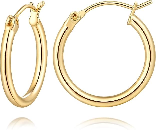 14K Gold Hoop Earrings for Women Simple Design and Timeless Elegance Gold Earring Womens