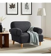 VANOMI Oversized Mid Century Modern Accent Chair - Upholstered Armchair, Rubberwood Base, 350lb Capacity - View #7