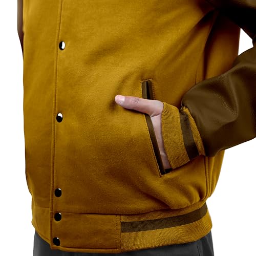 Image of Baseball Wool Letterman Varsity Faux Leather Sleeve For Men | Wool Varsity Bomber Jacket