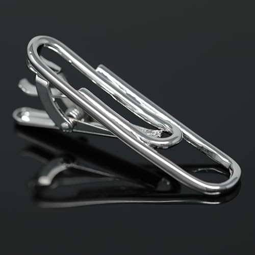 Novelty Silver Tone Paper Clip Tie Clip In Box2