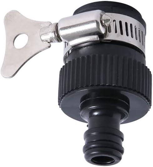 Faucet Adapter, Rubber Faucet Universal Connector with Metal Clamp Handle Tap Water Inlet Hose Adapter