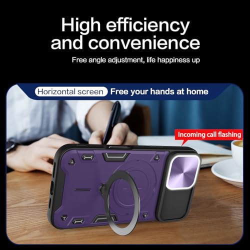 Coque iPhone 17 magnétique Asuwish coulissante avec anneau de support - 4