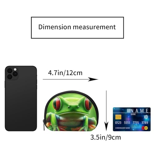 Portable Coin Purse Puerto-Rico-Tree-Frog-Leaves Mini Zippered Money Pouch Card Holder2