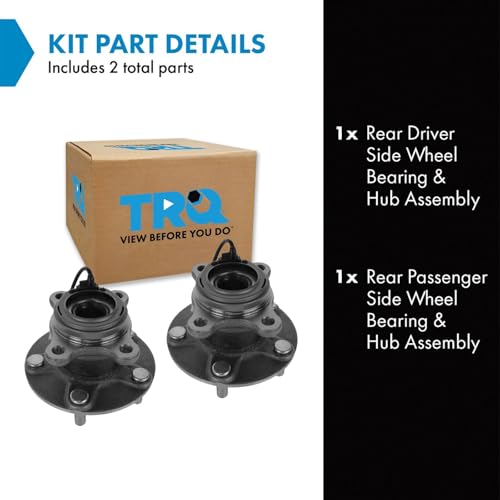 Image of TRQ Rear Left and Right Wheel Bearing and Hub Assembly Set 2 Piece Compatible with 2007 Suzuki SX4 2008-2010 SX4 All Wheel Drive 2011-2013 SX4 Crossover