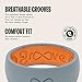 Groove Life Solid Storm Grey/Orange Ring - Breathable Silicone Wedding Rings for Men, Lifetime Coverage, Unique Design, Comfort Fit Ring - Size 11