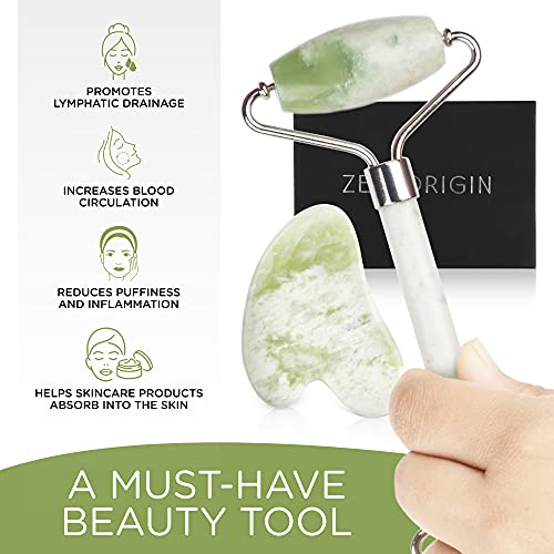 Zen + Origin ZO-JRGSL-SILV Jade Roller And Gua Sha Set thumb #3
