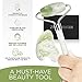 Jade Roller and Gua Sha Set - 100% Natural Jade Stone Face Roller, Dual Sided Massage Roller Stimulates Blood Flow, Relieves Stress, Reduces Signs of Aging, Travel Pouch Included, Gift Box