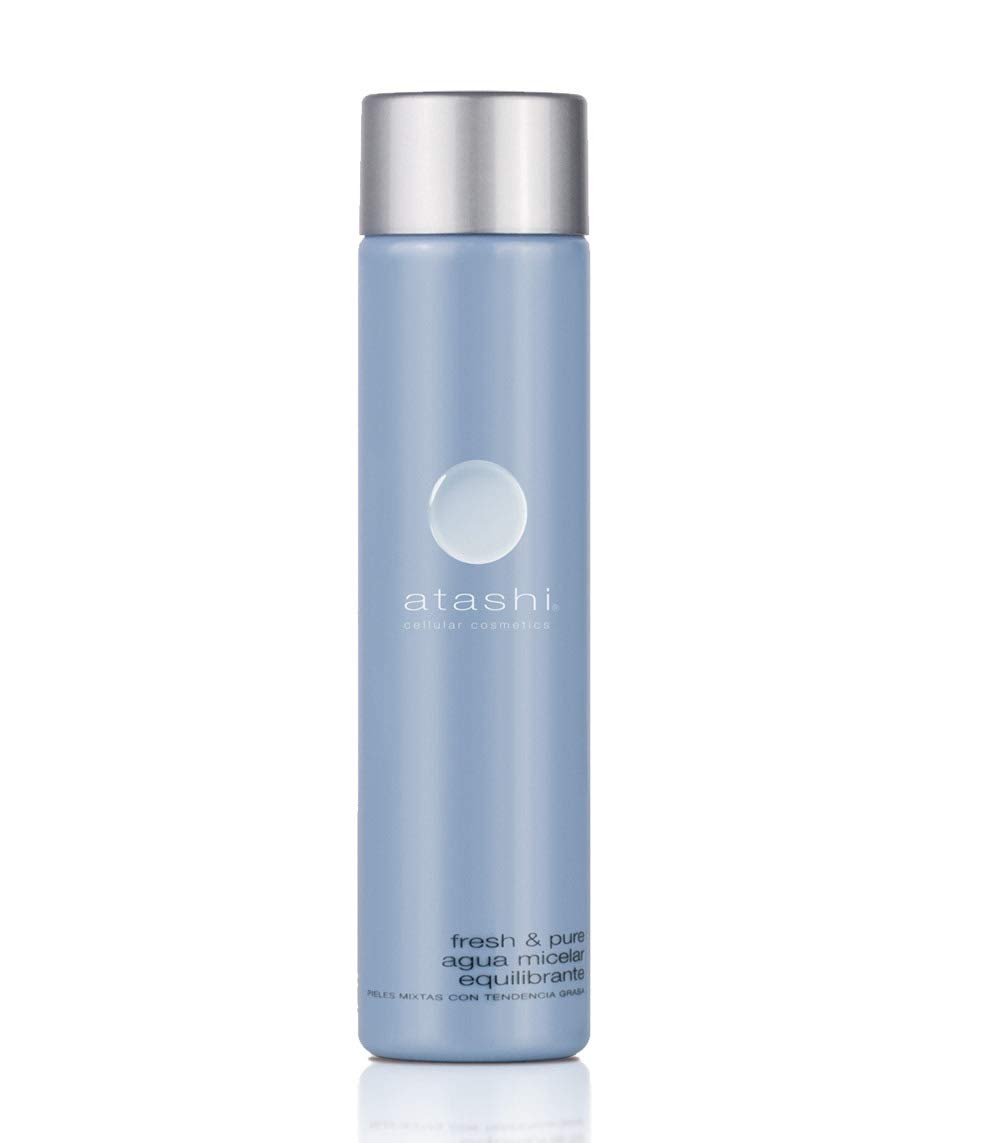 Atashi Fresh & Pure - Agua Micelar Facial, Limpia, Calma y Respeta La Piel, Anti Envejecimiento, Limpiador Facial, Especial Pieles Mixtas y Grasas, 150 ml