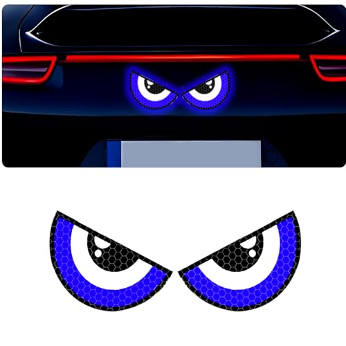 Image of Car High Intensity Reflective Eye Stickers Side Marker Bumper Fender Safety Warning Sticker Universal Strong Reflective Warning Scratches Protector Sticker for Car Night Visibility 2 Psc (Blue)