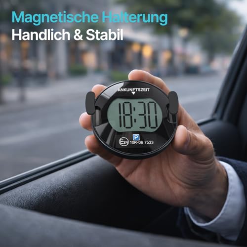 Parkturon PT02 Elektronische Parkscheibe mit Zulassung, Automatische Digitale Parkscheibe Solar fürs Auto… – Ansicht 8