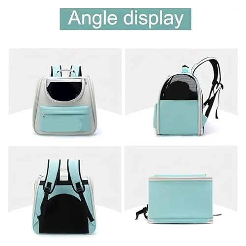 Sac à dos pliable pour chat avec maille ventilée et grande capacité bleu