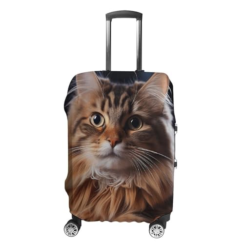 Luggage Cover Elastic Washable Suitcase Cover Dust-Proof Cat Hanging Christmas Lights Travel Luggage Cover Fashion Suitcase Protector Thickened Baggage Cover Fit 18-32 Inch Luggage S, white