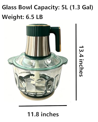 Aptovpvp 5L Electric Food Chopper and Meat Grinder, 500W Food Processor with 6 Blades and - image 6