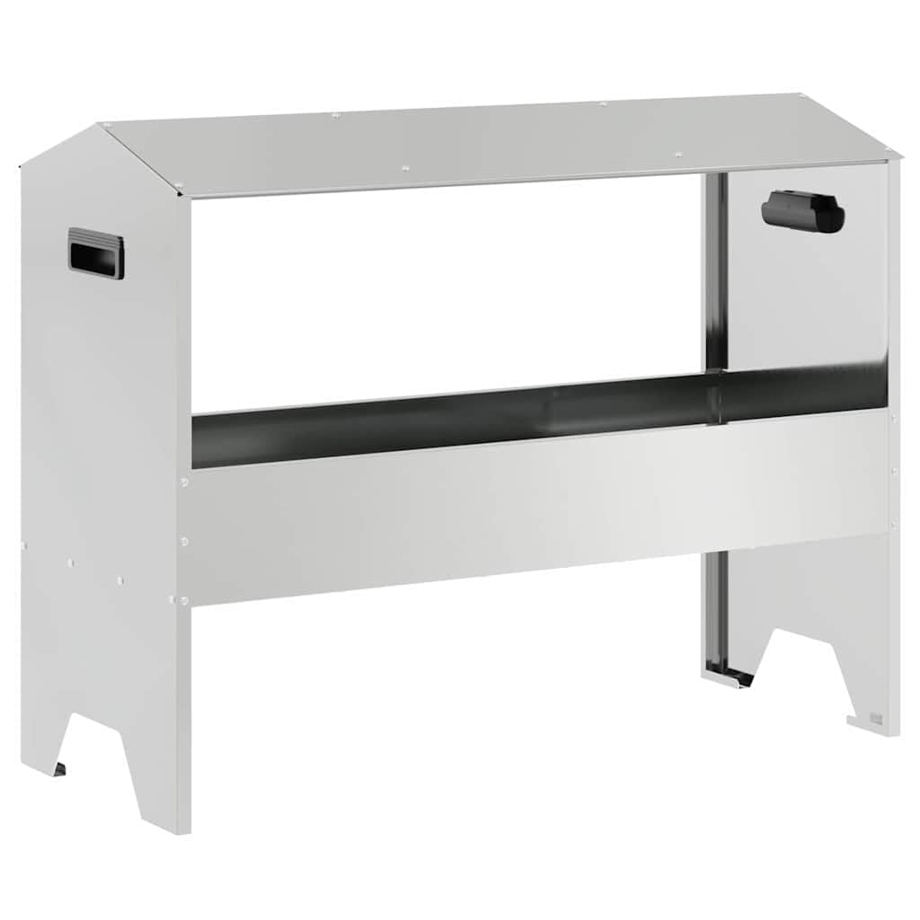 Mangiatoia per animali da fattoria in acciaio zincato 79 x 35 x 62 cm, resistente alle intemperie, capacità 15 kg, facile da montare, versatile per interni ed esterni, stabile mangiatoia per