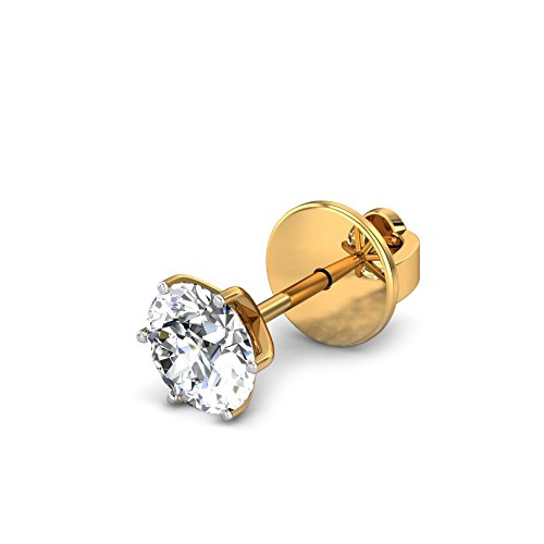 CANDERE - A KALYAN JEWELLERS COMPANY 14K BIS Hallmark Pure Yellow Gold and certified SIIJ Real Diamond Stud Earring for Women with Screw Back closure - Image 2