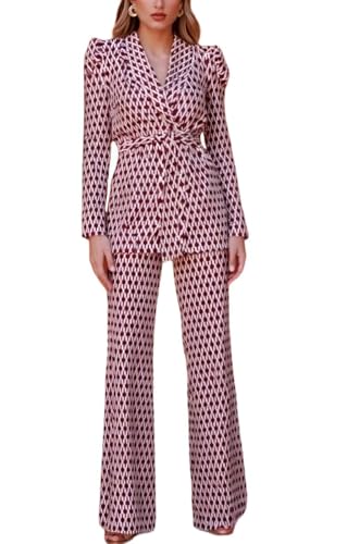 SheKiss Casual Blazers for Women Business Casual Fall Pant Suits