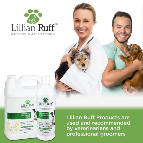 Lillian Ruff Calming Oatmeal Pet Shampoo For Dry Skin & Itch Relief With Aloe & Hydrating Essential Oils - Replenish Moisture & Deodorize - Tearless Dog Shampoo For Normal/Sensitive Skin (16Oz) #TOP4