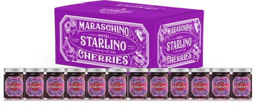 Hotel Starlino Maraschino Cherries | Great Tasting Italian Cherry for Premium Cocktails and Desserts | All-Natural Home Essentials For Your Bar Cart or Makes a Great Gift | 400g Jar, Pack of 1
