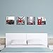4Pcs 12x12 Canvas Wood Stretched Building City Golden Gate Bridge London Red Telephone Pavilion Eiffel Tower Frame Landscape Modern Art For Room Office Wall Decor Zen Yoga Ocean Beach Jetty inch