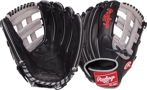 Rawlings | FOUNDATION Baseball Glove | Right Hand Throw | 12.5' - Pro H-Web | Black/Grey