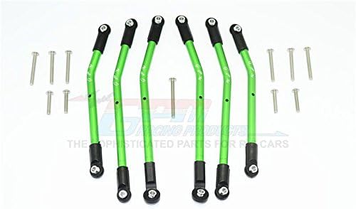 GPM For Traxxas TRX-4 Trail Defender Crawler Upgrade Parts Aluminum Adjustable Suspension Links - 6Pc Set Green