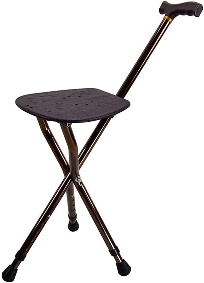 Walking Stick Stand,Folding Walking Stick Tripod,Men's and Women's Lightweight Travel Seat Walking Stick Disabled Seat Cane,Adjustable Folding Walking Stick Chair,Walking Stick
