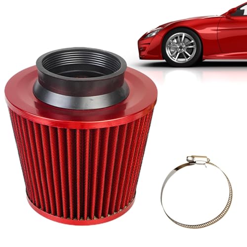 Filtre à air conique pour voiture 76 mm haute performance haut débit