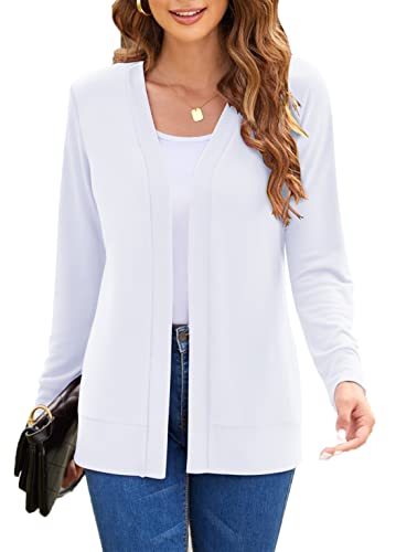 Image of Womens Casual Lightweight Long Sleeve Cardigan Flowy Soft Open Front Knit Cardigan Sweaters