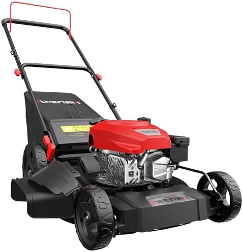 21" Gas Lawn Mower, 3-in-1 Gas Powered Push Mower, 144cc 4-Stroke...