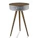 i-Star QI Wireless Charging Smart Table - 360° Bluetooth Speaker Louder Surround HD Sound Projection with USB AUX Charging Inputs End Multifunctional Coffee Table Triangle Wooden Night Stand Table