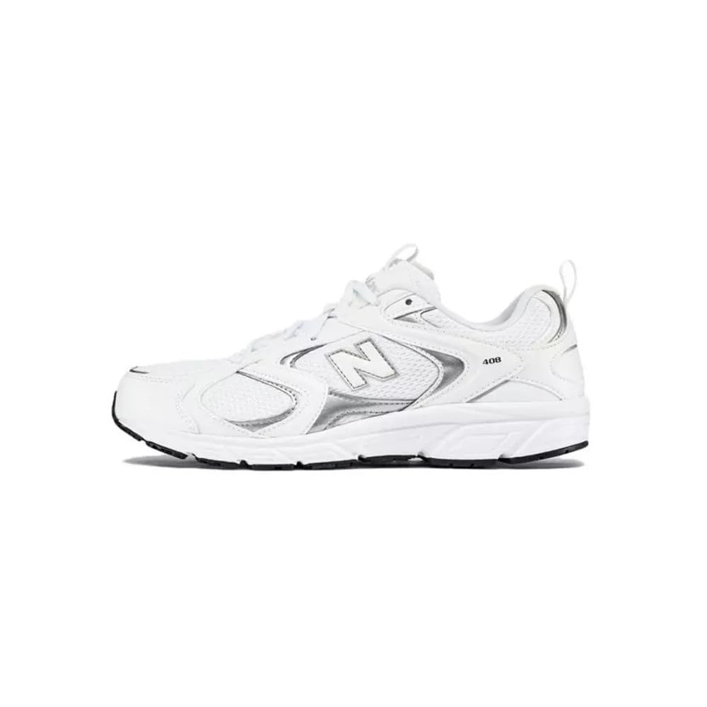 NEW BALANCE Men's 408 Sneaker, 8 UK White/Silver
